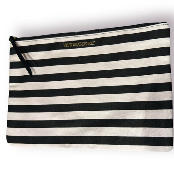 Victoria’s Secret Pink Stripe Weekend Bag Getaway Travel Large Tote Set BNWT - Picture 4 of 8